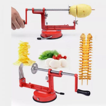 Manual Red Machine Vegetable Spiraliz Stainless Steel Twisted Potato Apple Slice