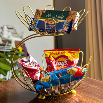 Matrix 2-Tier Golden Crescent Fruit Basket