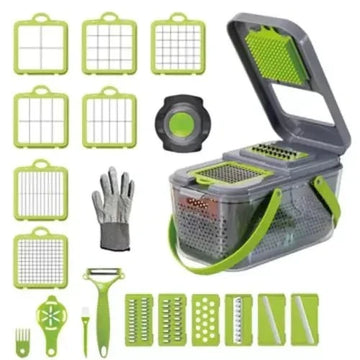 22-in-1 Vegetable Cutter with Storage Basket