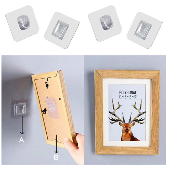 [Free Delivery] Double Sided Adhesive Wall Hooks - Transparent - waterproof stic