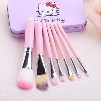 Hello Kitty Complete Makeup Mini Brush Kit with A Storage Box