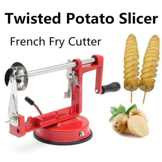 Manual Red Machine Vegetable Spiraliz Stainless Steel Twisted Potato Apple Slice