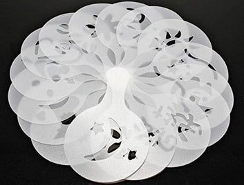 Pack Of 32 Coffee Decorating Stencils, Create Professional Designs