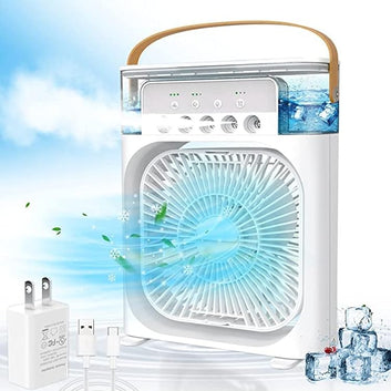 Portable Air Conditioner Fan With 3 Wind Speeds, Humidifier With LED Night Light