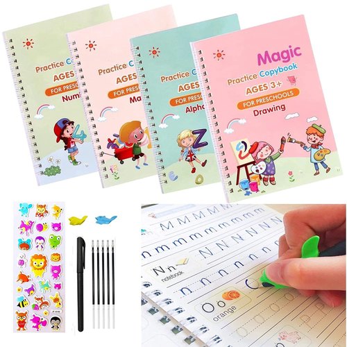 Magic Practice Copybook for Kids, Children Reusable Handwriting Practice Copy Bo