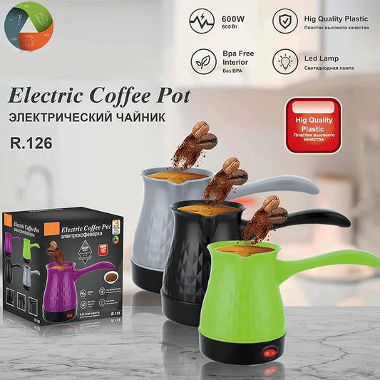 Portable Electric Turkish Coffee Pot & Tea Kettle – 0.5 Liter & Corded – 600W