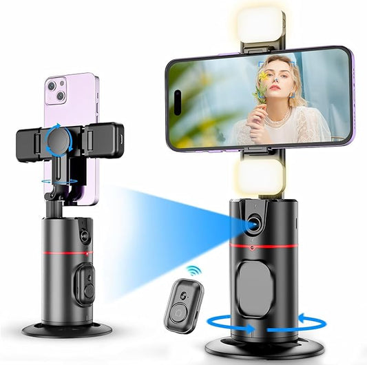 Auto Face Tracking Tripod,360° Rotation Mobile Holder for Smart Video Shoot with