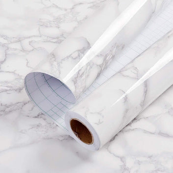 Self Adhesive White Marble Sheet for Kitchen / Waterproof Anti Oil & Heat Resist
