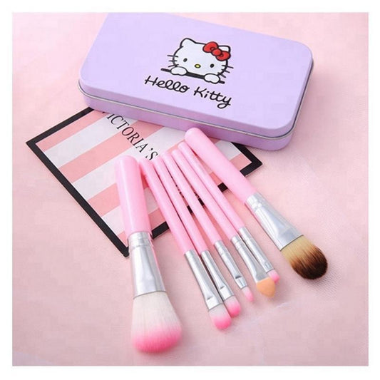 Hello Kitty Complete Makeup Mini Brush Kit with A Storage Box