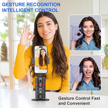 Auto Face Tracking Tripod,360° Rotation Mobile Holder for Smart Video Shoot with