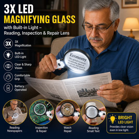 3X LED Magnifying Glass with Built-in Light