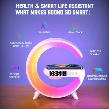 Multifunctional Lamp With Bluetooth Speaker Wireless Charger Sunrise Wake-up & A