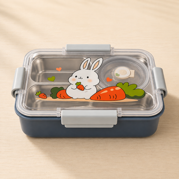 Kids Bunny Lunch Box | Stainless Steel with Extra Steel Bowl