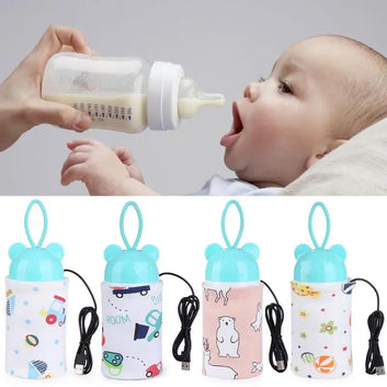 Portable USB Baby Bottle Warmer Outdoor Infant Milk Feeding Bottle Cover (free h