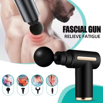 4-in-1 Deep Tissue Massage Gun, Adjustable Speed & Interchangeable Heads