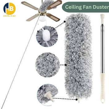 Flexible Microfiber Feather Duster Kit with 30-100 Inches Telescoping Extension
