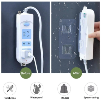 [Free Delivery] Double Sided Adhesive Wall Hooks - Transparent - waterproof stic