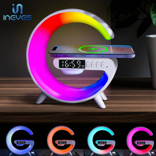 Multifunctional Lamp With Bluetooth Speaker Wireless Charger Sunrise Wake-up & A