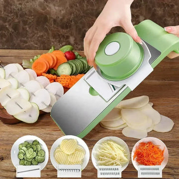 5-in-1 Manual Vegetable Slicer & Chopper | Multi-Blade Kitchen Tool